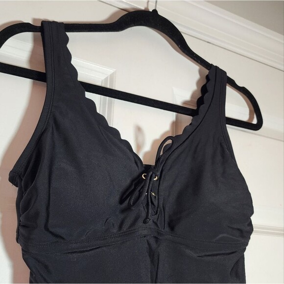 Kona Sol Black Slimming One Piece Open Back Swimsuit S - Picture 2 of 4